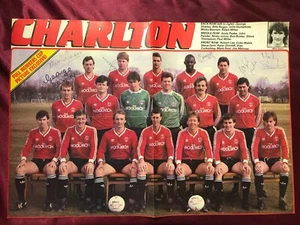20 Autographs CHARLTON ATHLETIC FC 87/88-Handsigned Poster! Stuart/Peake/Johns - Picture 1 of 5