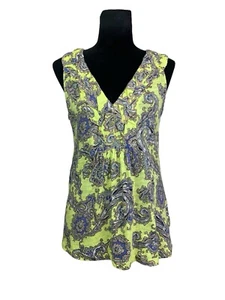 Anthropologie Akemi + Kin Bluse Gr. M gelb ärmellos Plissee Paisley Bluse - Bild 1 von 10