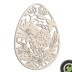 Floral Easter Egg #1 Laser Cut Out Unfinished Wood Shape Craft Supply - Picture 1 of 6