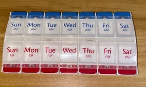 Ezy Dose Travel (7-Day) Pill, Medicine, Vitamin Organizer,Weekly, 2 Times a Day, - Picture 1 of 7