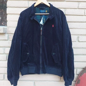 Chaqueta Polo Ralph Lauren Azul Marino Pana Pony Icon Cordón Talla Grande Para Hombre Harrington - Imagen 1 de 9