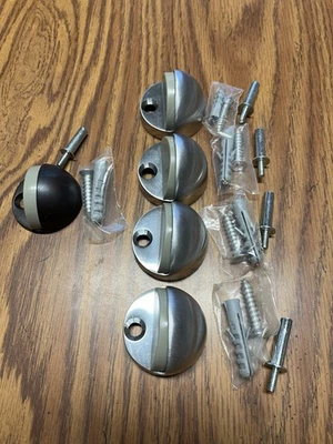 Lote de 5 topes de puerta de montaje en piso de cúpula de baja altura con hardware Foto 1 de 4