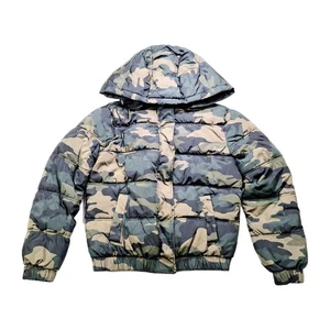 Garage Camouflage Puffer Coat Ski Jacket Women’s Size P/S W/ Detachable Hood - Picture 1 of 7