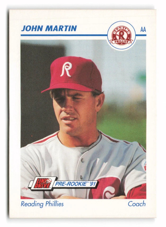 1991 Line Drive AA #509 John Martin Reading Phillies - Image 1 of 2