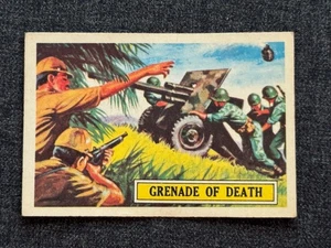 Tarjeta de batalla Topps 1965 Segunda Guerra Mundial #4 Granada de la muerte excelente - tarjeta afilada - Imagen 1 de 2