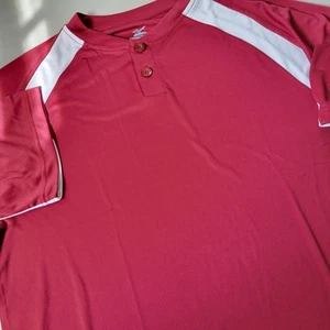 Mizuno Men’s M DryLite Performance Red White Baseball Exercise T-Shirt - Picture 1 of 7