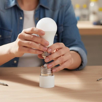 E27 Base d'ampoule vers prise US EU adaptateur support de lampe pour éclairage maison et studio - Photo 1/4