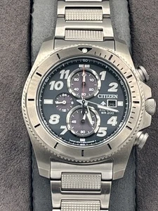 Citizen Promaster B612 Eco Drive Gunmetal Stainless Steel Mens Watcj - Picture 1 of 15