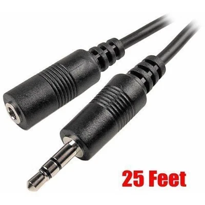 25ft 3.5mm 1/8" Stereo Audio Headphone Extension Cable Male to Female M/F - New - Image 1 of 4