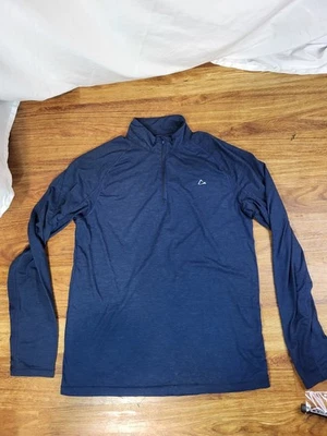 Camisa Pullover Paradox Mezcla Merino Para Hombres Grande 1/4 Cremallera Manga Larga Azul Marino Talla M Foto 1 de 4