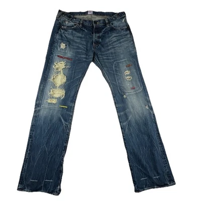 RARE  PRPS Japan P49P07S BARRACUDA Jeans 38 Distressed HTF - Image 1 of 4