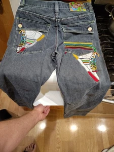 Schöne authentische Coogi Herren Jeans Größe 32 x 34 lockere Passform Vintage Schuhe Stickerei - Bild 1 von 12