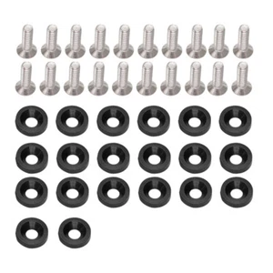 20PCS Universal M6 Fender Washers Bolts Bumper Nut Car Engine Bay Dress Up Kit - Picture 1 of 6