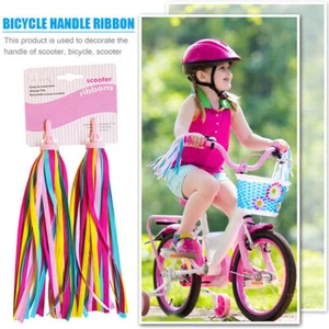 1Pair Bicycle Handlebar Colorful Tassel Streamers Kid Scooter Bike Decor Ribbon - Picture 1 of 12