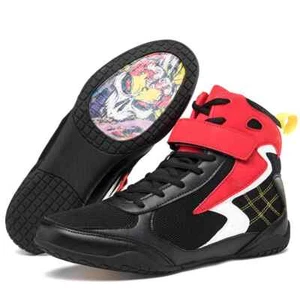 Men Boxing Shoes High Top Anti Slip Wrestling Shoes Breathable Training Sneakers - Picture 1 of 22