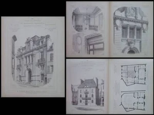 CAISSE D'EPARGNE, PONTOISE, MORLAIX -1900- GRAVURES ARCHITECTURE,ALBERT GUILBERT - Picture 1 of 1