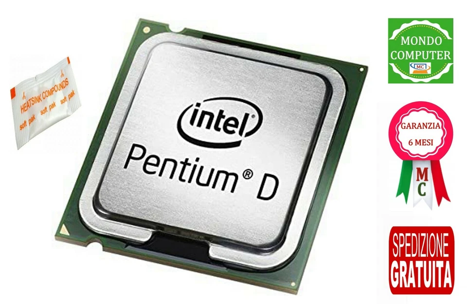 PROCESSORE SOCKET 775 INTEL  PENTIUM D 830 DUAL CORE  3,0 GHz 2M/800 + PASTA - Immagine 1 di 1
