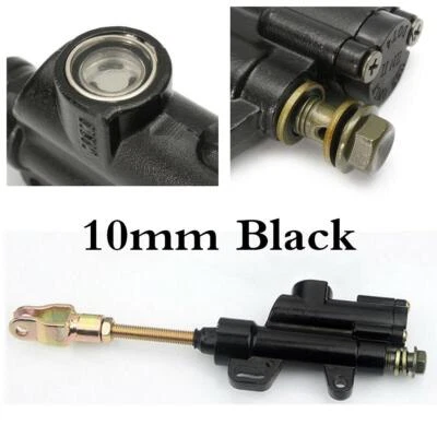 For Dirt Bike ATV Motorcycle Black 10MM Metal Rear Brake Master Cylinder Pump  - Imagem 1 de 4