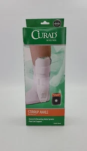 Curad Ankle Brace Stirrup Ankle Splint, Memory Foam Right or Left Ankle White - Picture 1 of 2