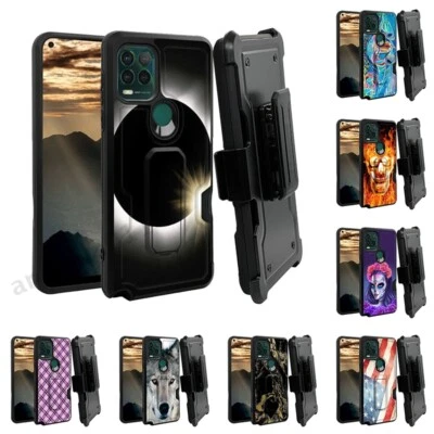 Funda resistente con soporte + cubierta de vidrio templado para Moto G Stylus 5G k3 Foto 1 de 4
