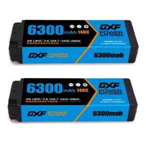 2xDXF 2S LiPo Battery 7.6V 140C 6300mAh DEANS/T ULCG 5MM RC Car Truck Racing - Picture 1 of 8