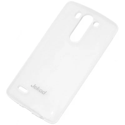 JEKOD CUSTODIA ORIGINALE SILICONE COVER POSTERIORE TPU CASE LG G3 S BIANCA - Immagine 1 di 4