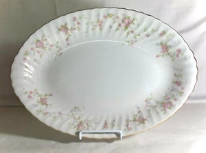 Syrakus Silhouette Form Rosa Blumen Spray 14 1/4" Oval Servierplatte - Bild 1 von 2