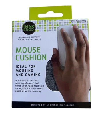 Brownmed IMAK Ergo Wrist Mouse Cushion  Moldable ergoBeads Grey New - Image 1 of 3