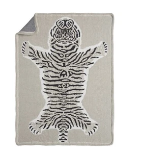 POTTERY BARN KIDS EMILY & MERITT Tiger Babydecke creme hellbraun Strick gebraucht, in einwandfreiem Zustand - Bild 1 von 5