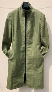 WEE WINNIE MAGEE COAT LADIES PETITE GREEN IRISH LINEN SMALL 38 CHEST RAINCOAT - Picture 1 of 16