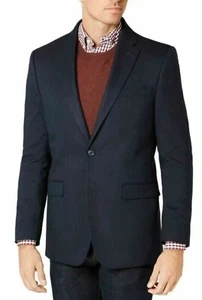 TOMMY HILFIGER Men's Modern-Fit TH Flex Navy Blue Herringbone Sport Coat 38S - Picture 1 of 8