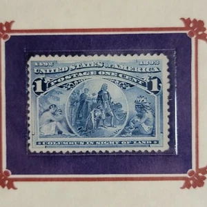 1893 Colón a la vista de la tierra - El primer sello conmemorativo de EE. UU. - PIEZA/estampillada sin montar o montada - Imagen 1 de 9