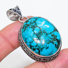Turquoise 925 Silver Plated Handmade Pendant of 2.06"