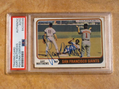 GARY MATTHEWS AUTOGRAFADO 1974 CARTÃO TOPPS #386 SAN FRANCISCO GIANTS PSA - Imagem 1 de 2
