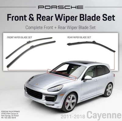Juego de limpiaparabrisas delantero + trasero Porsche Cayenne 2011-2018 fabricante de equipos originales de fábrica Foto 1 de 4