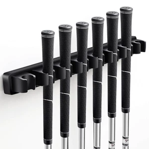 Wooden Golf Club Holder Wall Mount 8 Clips Golf Club Rack Hanger Organizer fo... - Picture 1 of 7