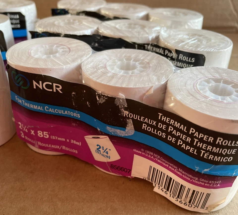 Rolls of Thermal Electronic Calculator Paper 2 1/4in. X 85ft White NCR