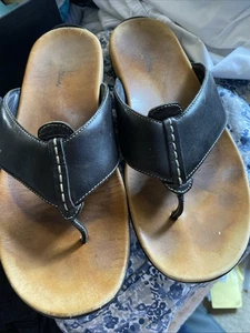 Cole Haan Brown Leather Tucker Thong Flip Flops Men’s 11 - Picture 1 of 6