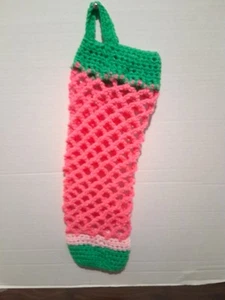 Hanging Plastic Bag Storage Holder Dispenser, New - Handmade and Crocheted B - Bild 1 von 8