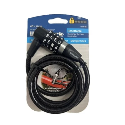 Wordlock com código reajustável, 4 mostradores, 4 pés, preto, modelo #122311 - Imagem 1 de 2