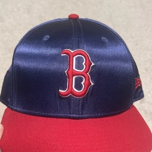 NWOT Boston Red Sox Snapback Hat Cap Blue Satin Wool New Era - Picture 1 of 9