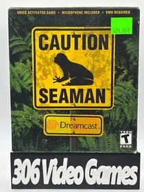 Caution Seaman SEGA Dreamcast Game CIB W/ Microphone & Foam Ball