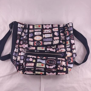 New With Tags LeSportsac Small Edie Sweet Talk Candy Backpack Black Love Amour - Picture 1 of 24