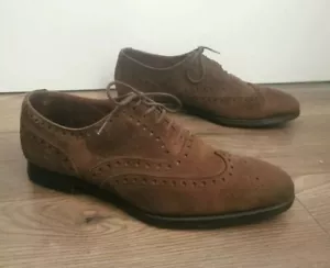 Zapato 100% Auténtico Crockett&Jones Atherstone Marrón Gamuza Brouge Punta Ala Reino Unido 6E - Imagen 1 de 8