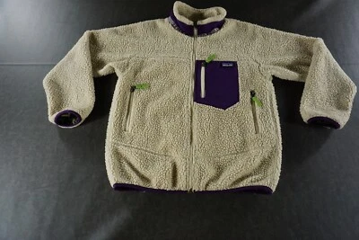 Chaqueta Unisex Patagonia para Niños Talla Grande 12 Beige Morado Avena Cremallera Completa Senderismo Foto 1 de 4
