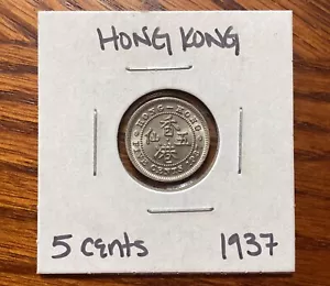 Hong Kong 1939 George VI 5 Cents(五仙) Coin (UNC)Rare Condition - Picture 1 of 2