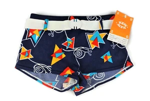 Vintage swim trunk boy with geometric snail pattern retro swimwear size 14 year - Picture 1 of 10