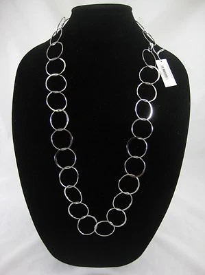 Fabuloso Collar Aro Plata 33" Largo Nuevo de Banana Republic #N2488 Foto 1 de 4