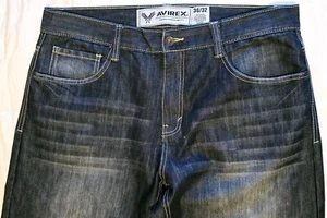Avirex Jeans Mens 36x31 Blue Denim Baggy Loose Street Wear Hip Hop Y2K Tag 36x32 - Picture 1 of 13