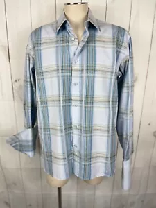 Ted Baker blau mehrkariertes langärmeliges geknöpftes Hemd mit Kragen - 5 - Bild 1 von 6